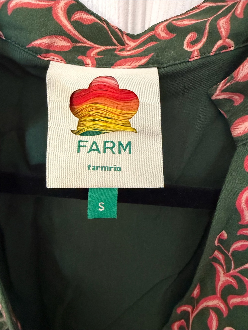 FARM Rio Green Dress with Coral Floral Print - Picture 3 of 8